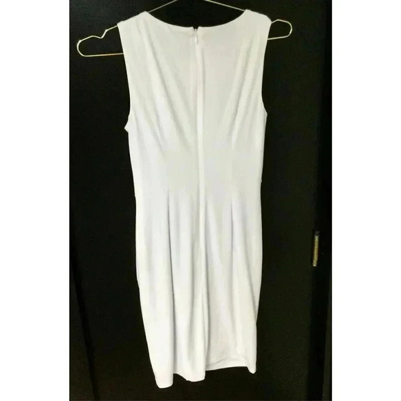 Calvin Klein Womens White Lined Sassy Slit Front Hem Ruched Mini Dress Size 2P - Picture 2 of 10